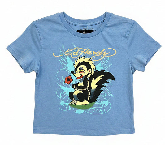 Ed Hardy Skunk Skunk Baby Tee Blue Size S