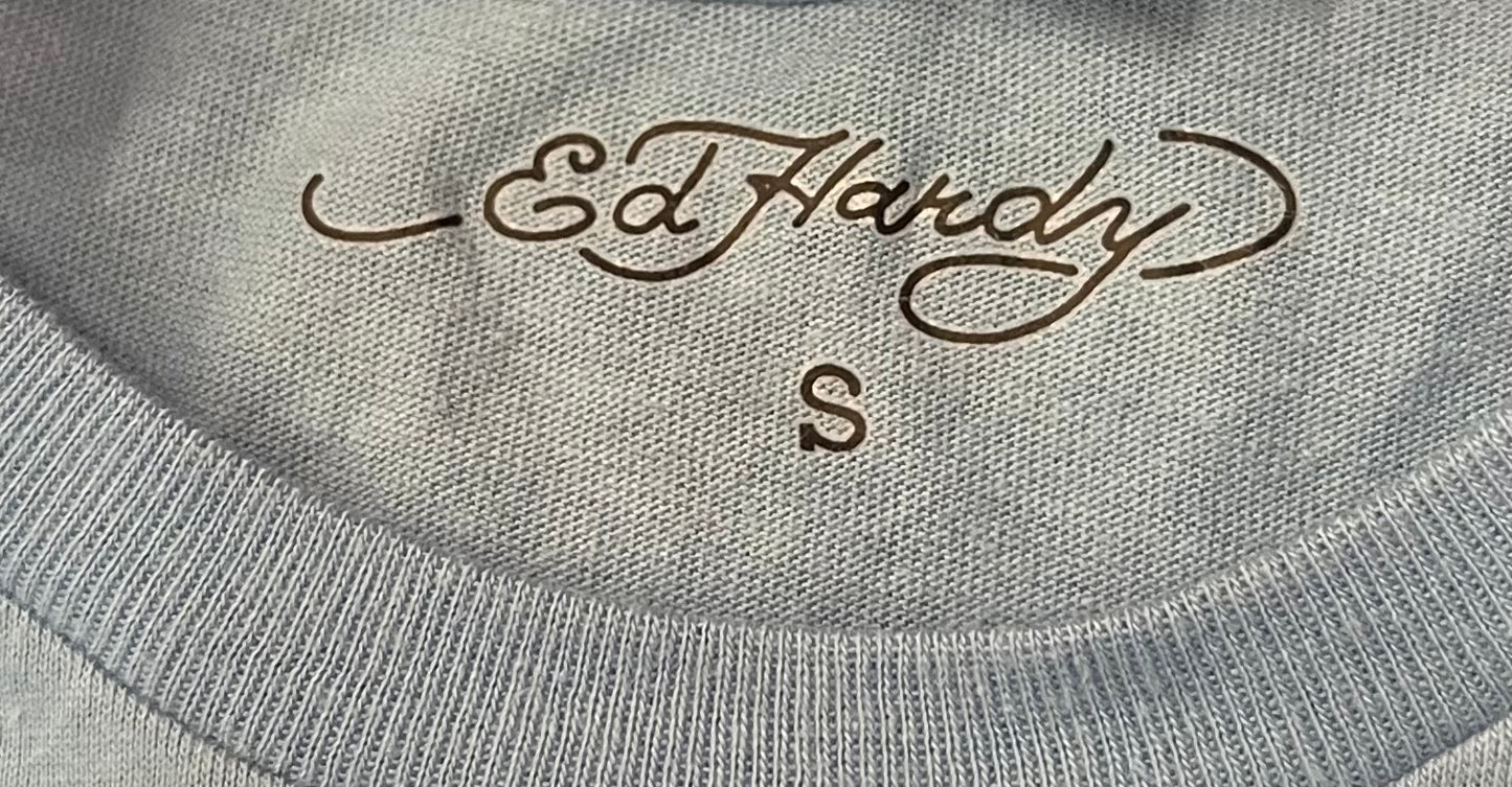 Ed Hardy Skunk Skunk Baby Tee Blue Size S