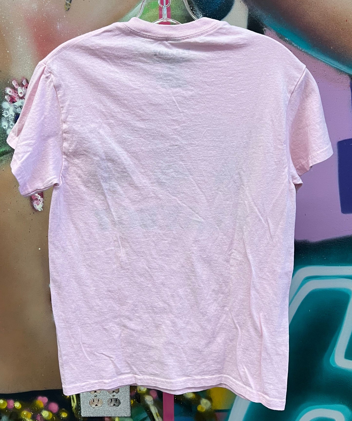 Y2K Style Playboy Rhinestone Baby Tee Pink Size S