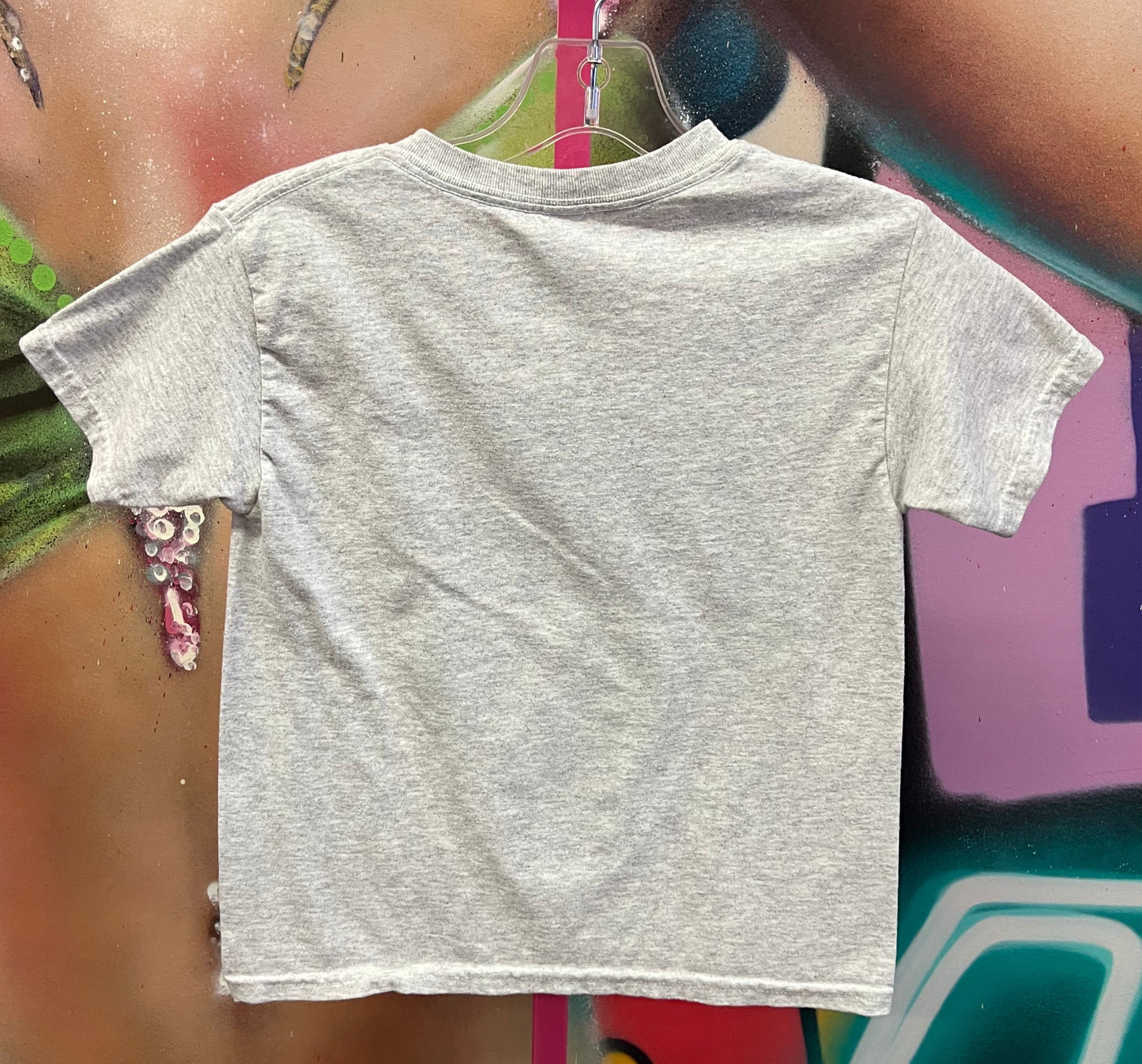 Vintage Y2K Punk Skull Baby Tee Gray Cropped Top Size S