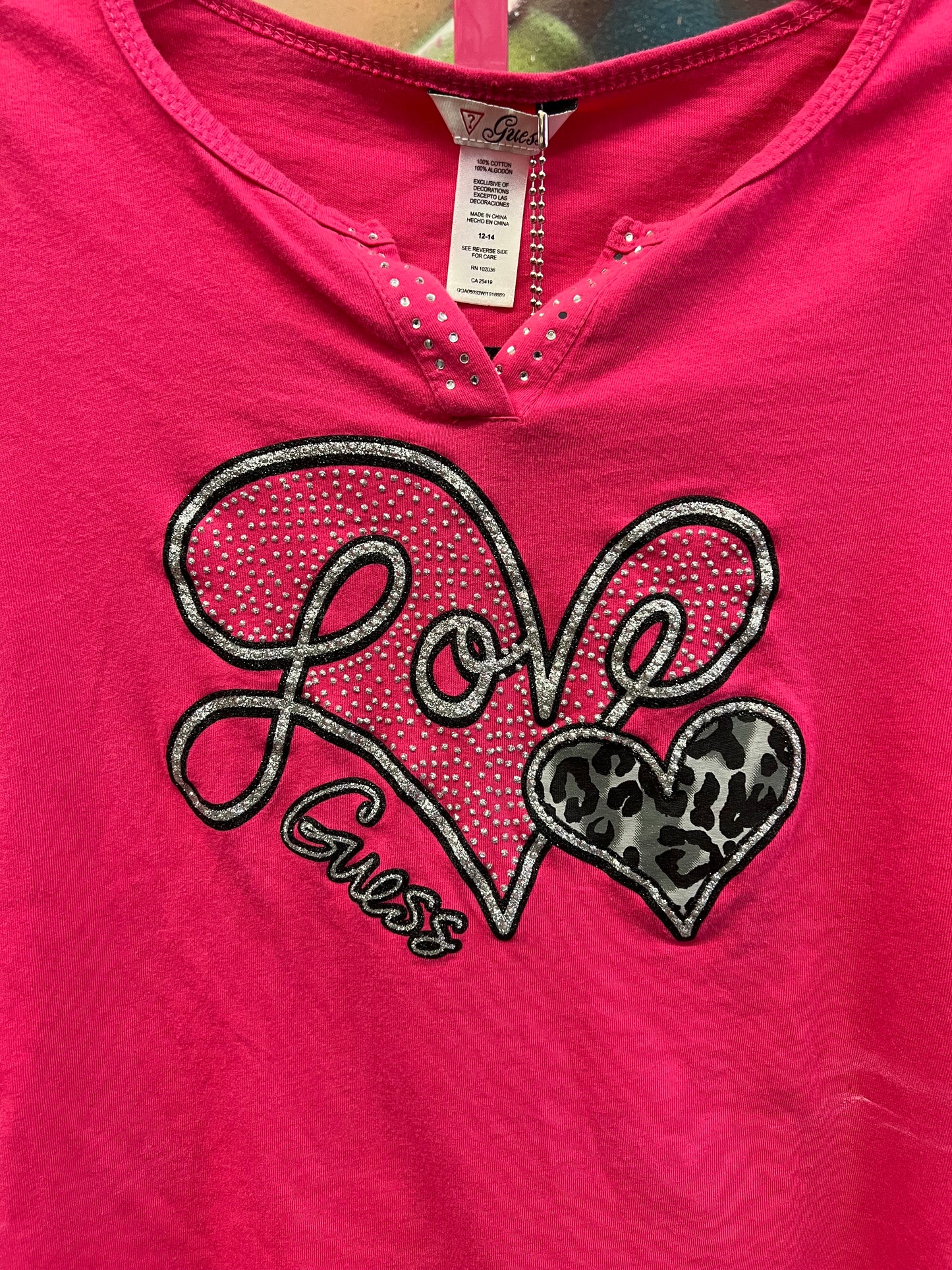 Vintage Y2K Guess Love Graphic Baby Tee Size Small (girls 12/14)
