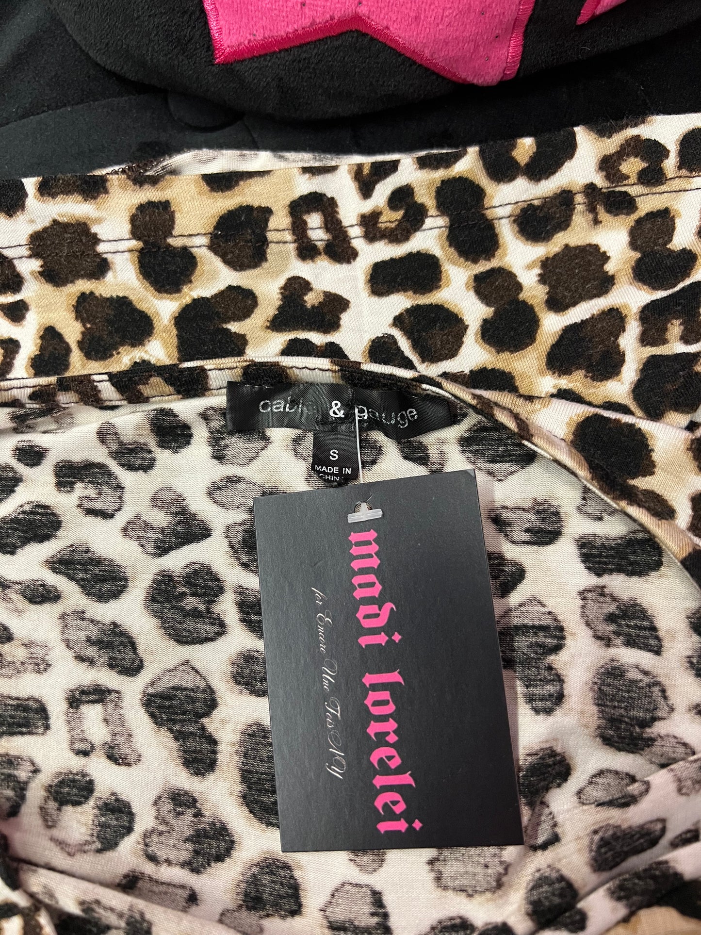 Vintage Y2K Leopard Print Twist Front Top Size S