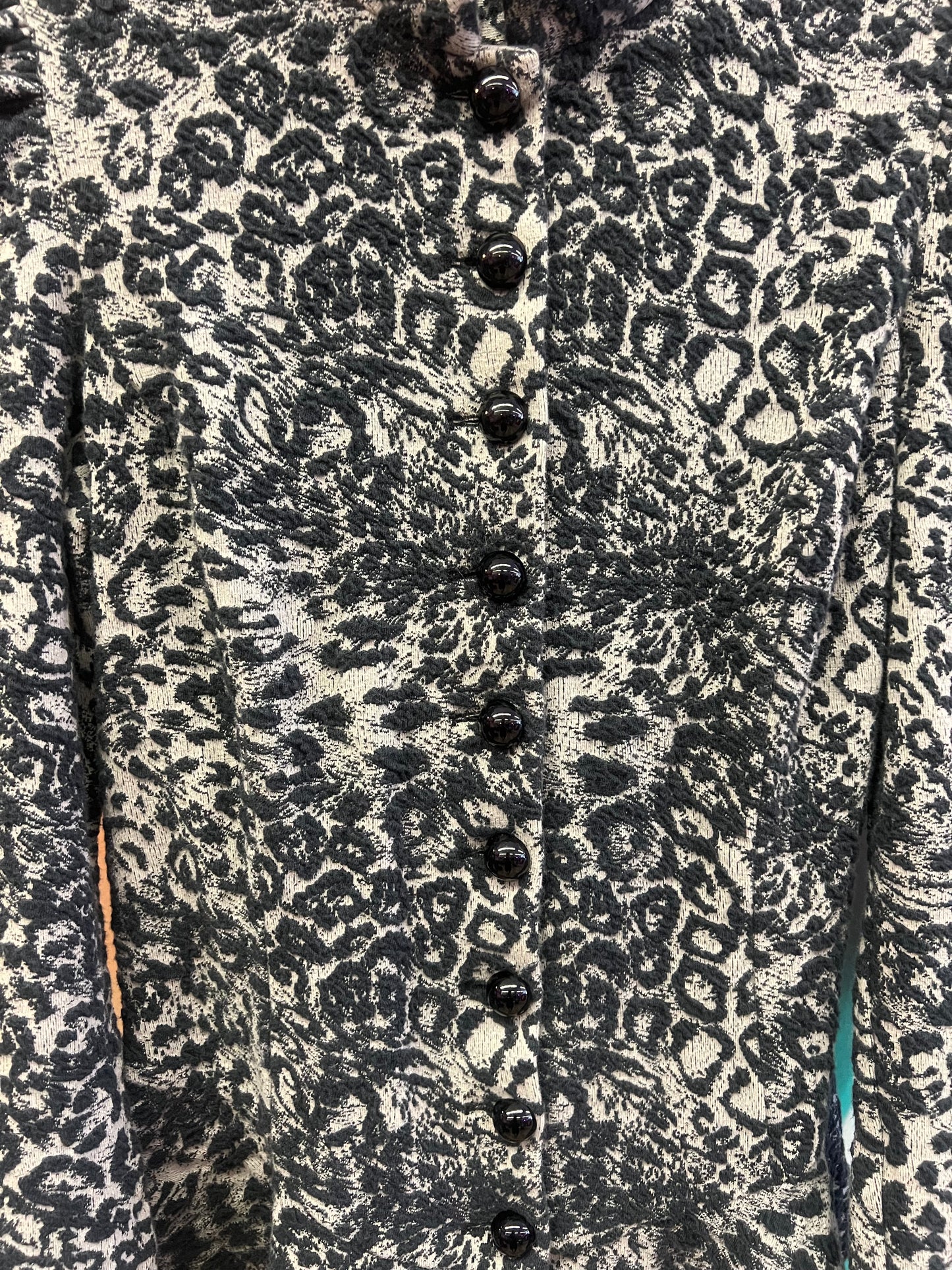 Vintage Y2K Leopard Jacquard Fitted Jacket Small