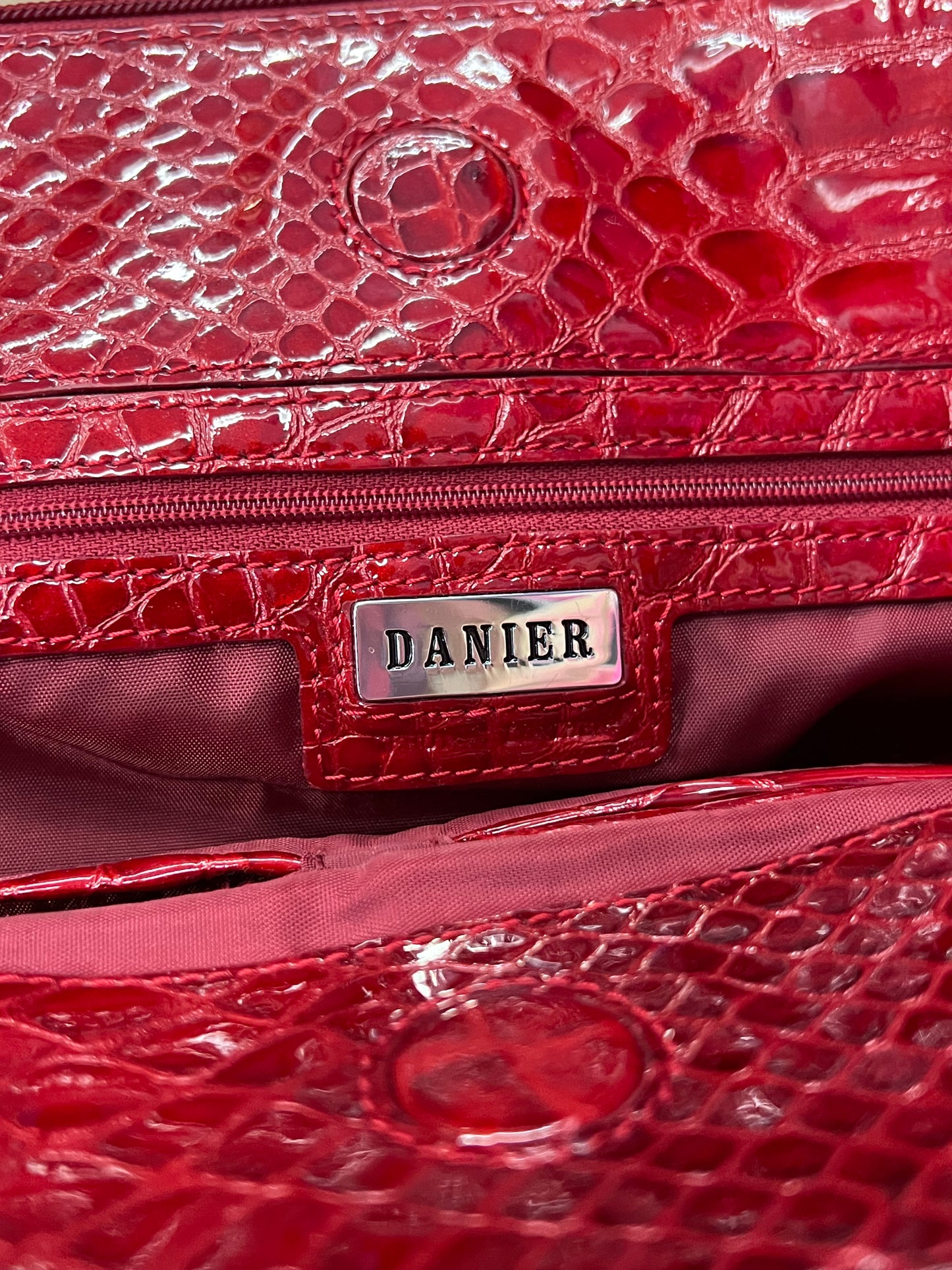 Vintage Y2K Red Faux Snakeskin Shoulder Bag Oversized Glam Purse