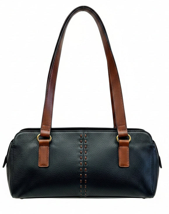 Vintage Y2K Black & Brown Minimalist Shoulder Bag
