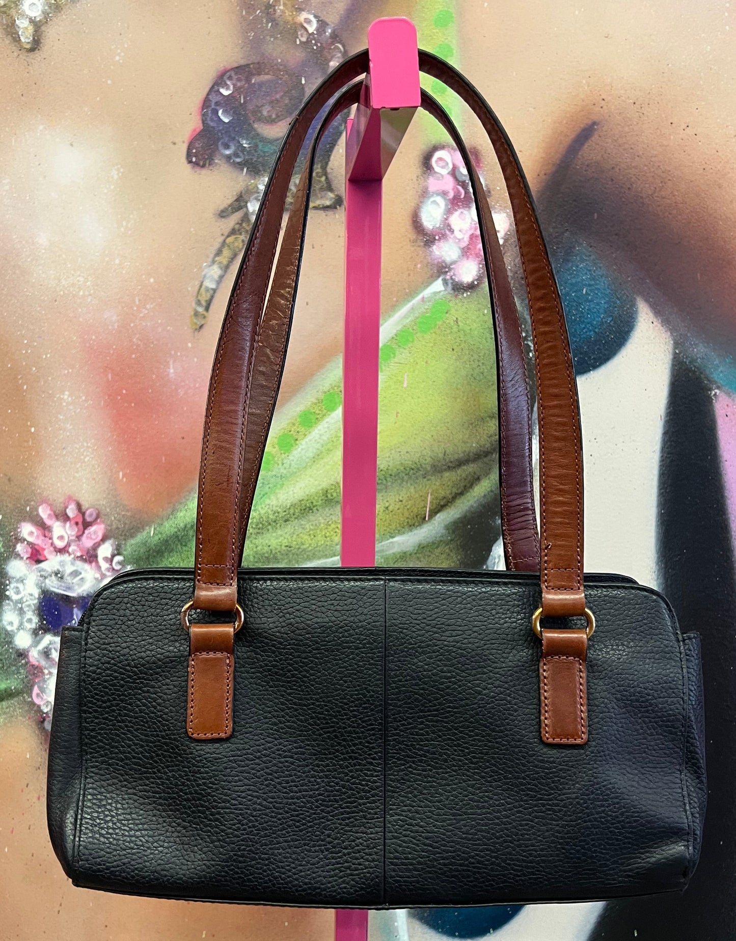 Vintage Y2K Black & Brown Minimalist Shoulder Bag
