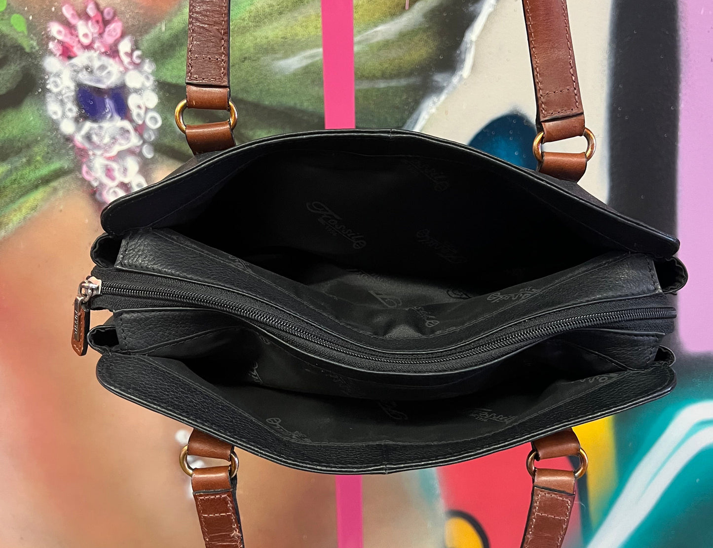 Vintage Y2K Black & Brown Minimalist Shoulder Bag