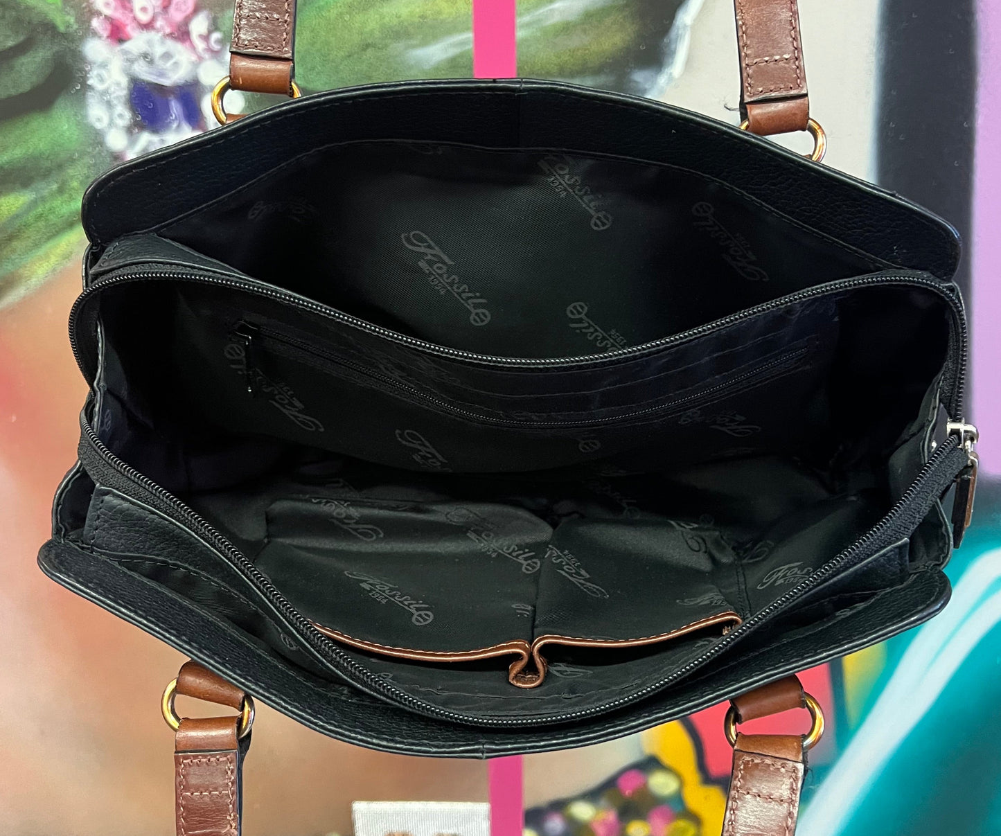 Vintage Y2K Black & Brown Minimalist Shoulder Bag