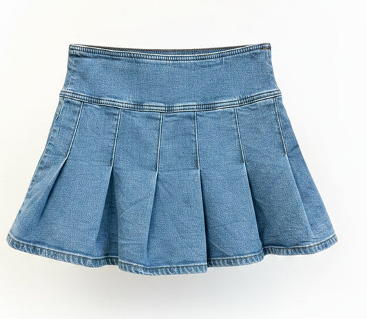 Aeropostale Y2K Denim Pleated Micro Mini Skirt Size Small