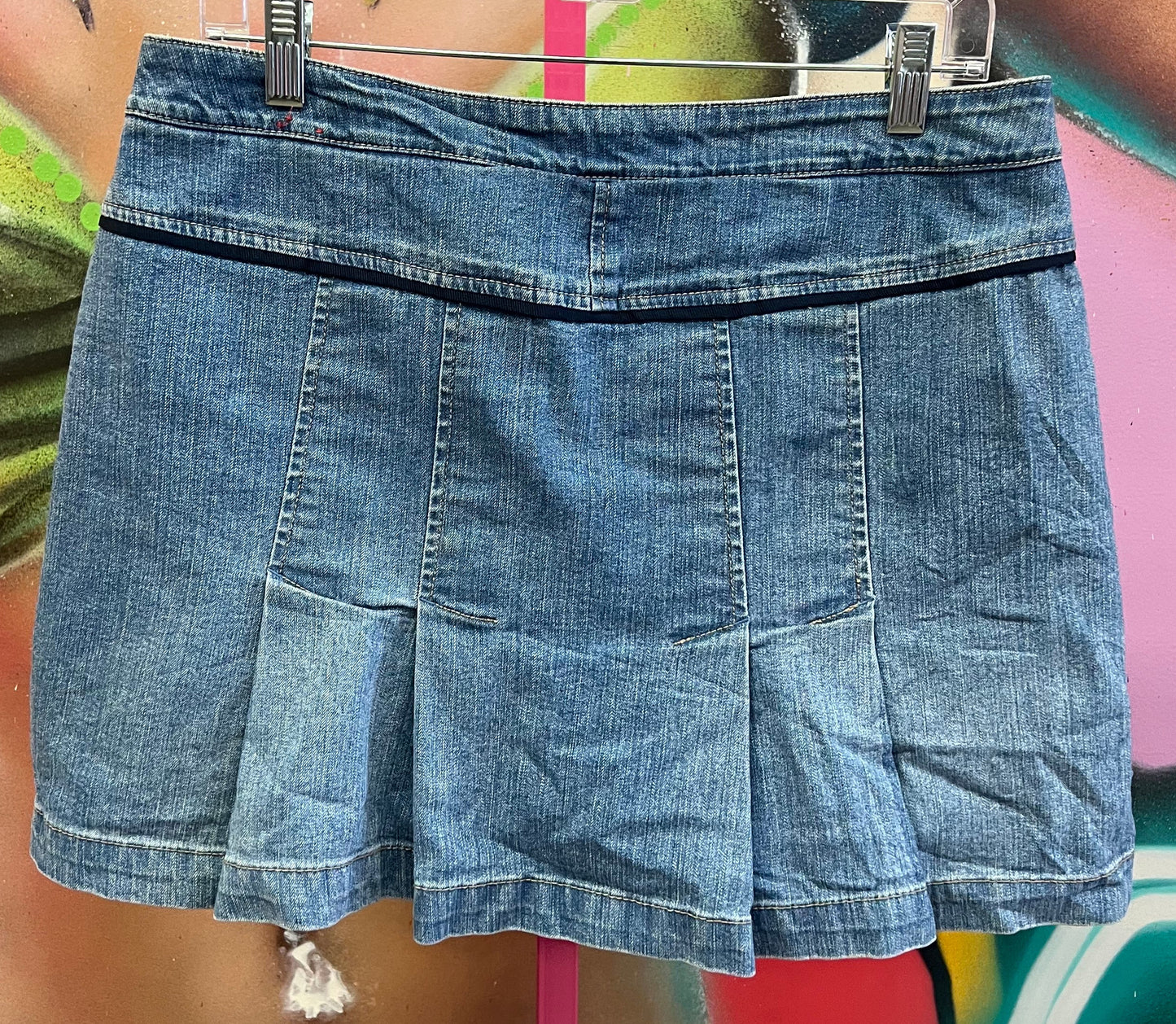 Vintage Y2K Kikit Jeans Pleated Denim Mini Skirt