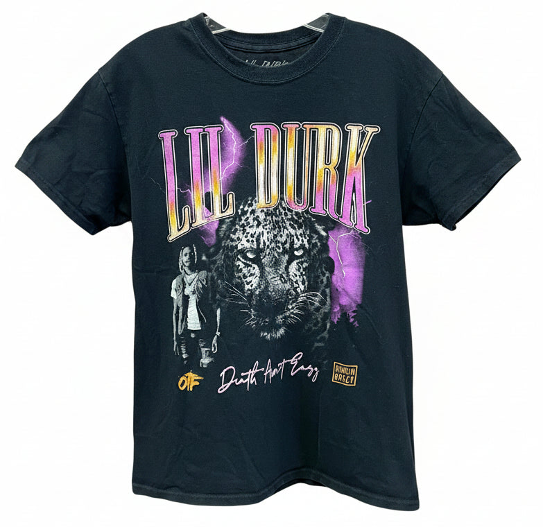 Lil Durk Tour Graphic Rap Tee Black Cotton Streetwear Shirt  Size M
