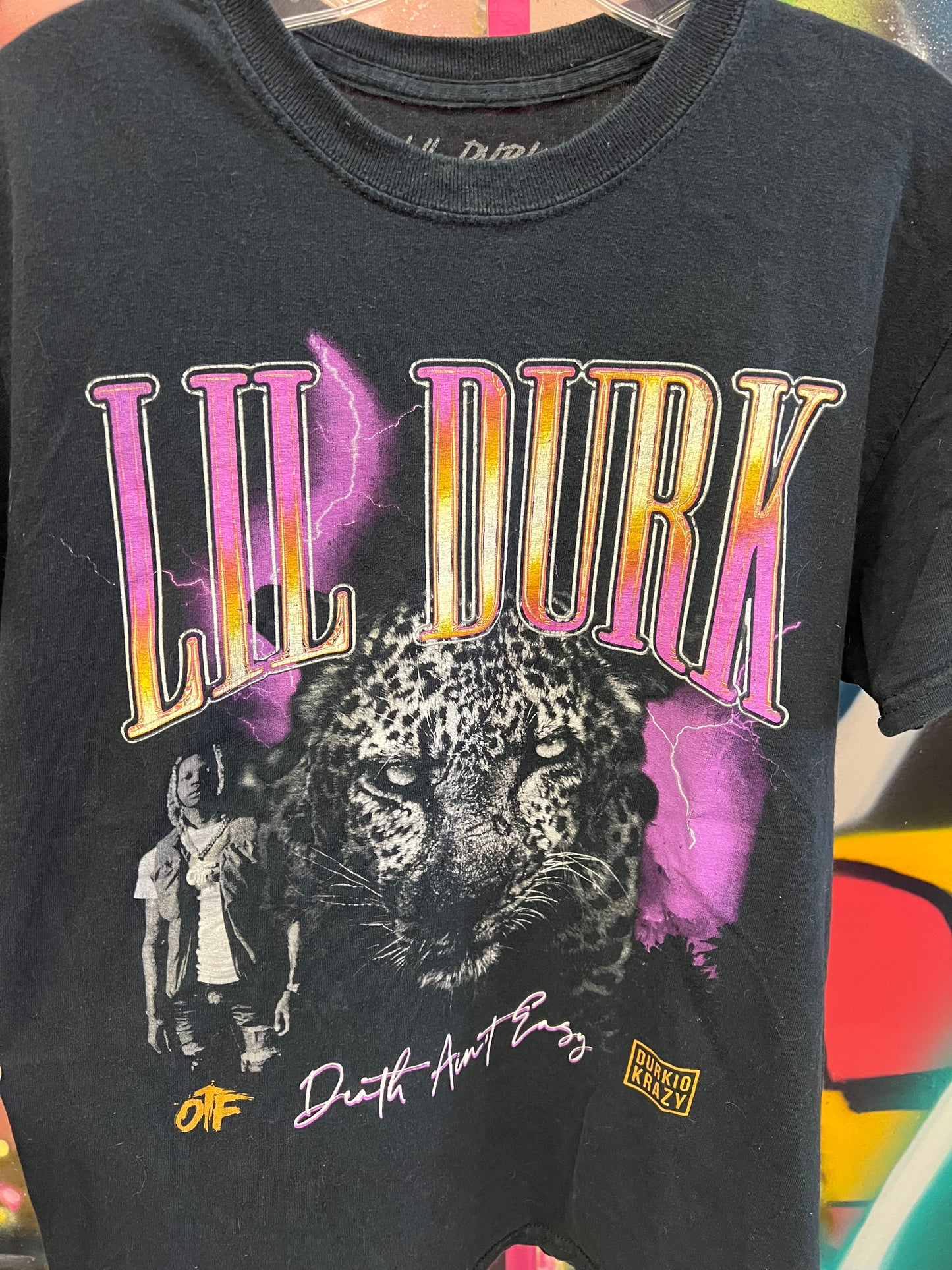 Lil Durk Tour Graphic Rap Tee Black Cotton Streetwear Shirt  Size M