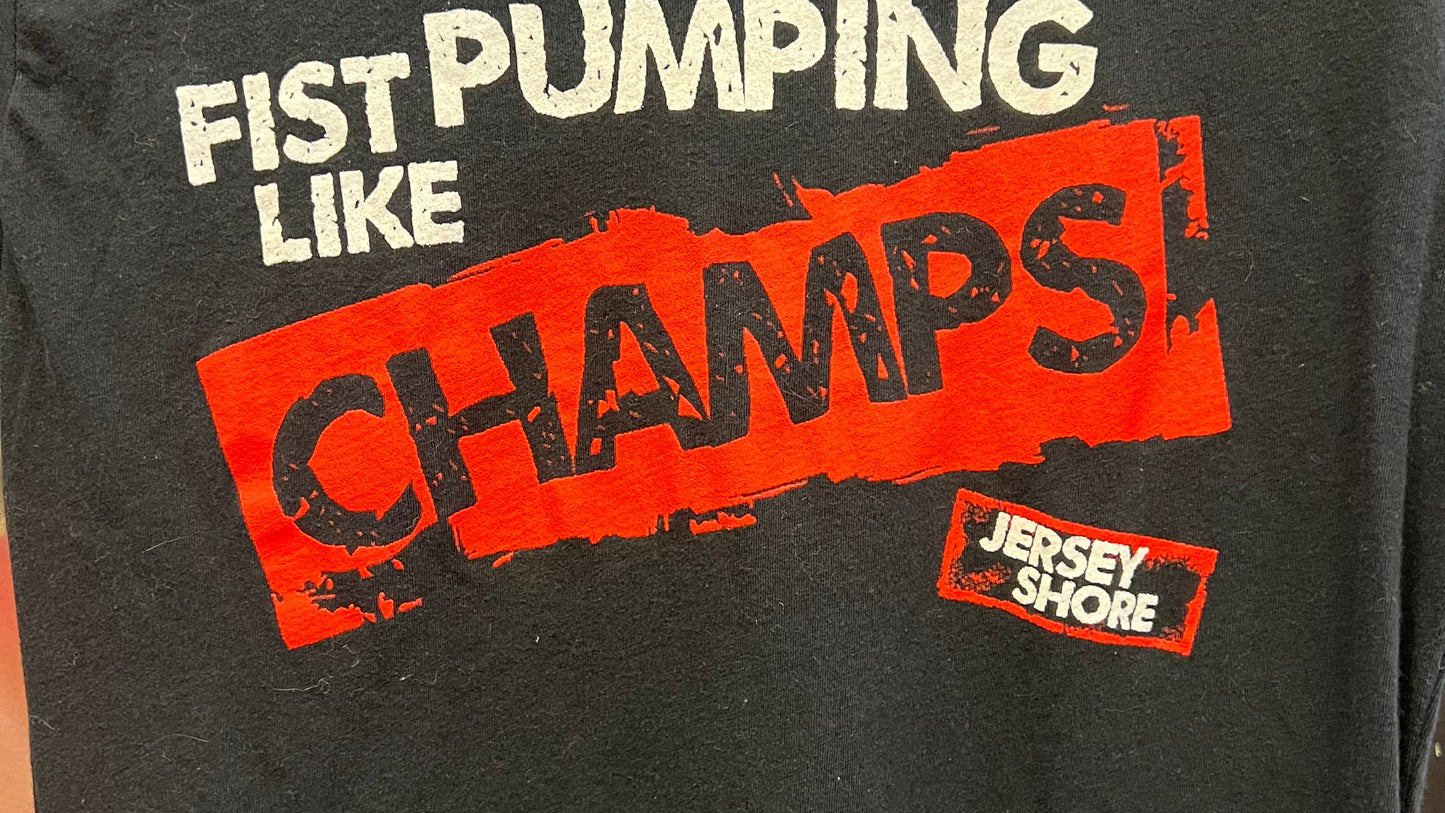 2010 Jersey Shore “Fist Pumping Like Champs” Graphic Tee Size L MTV Party Tee Size L