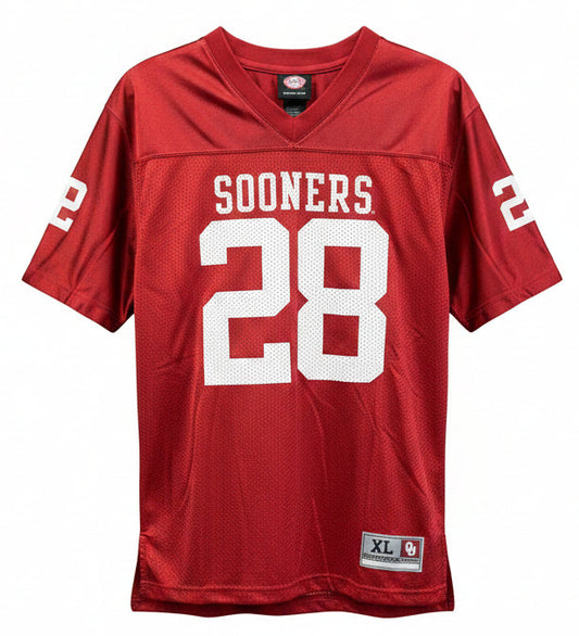Vintage Y2K Oklahoma Sooners #28 Mesh Football Jersey XL Red NCAA Sportswear
