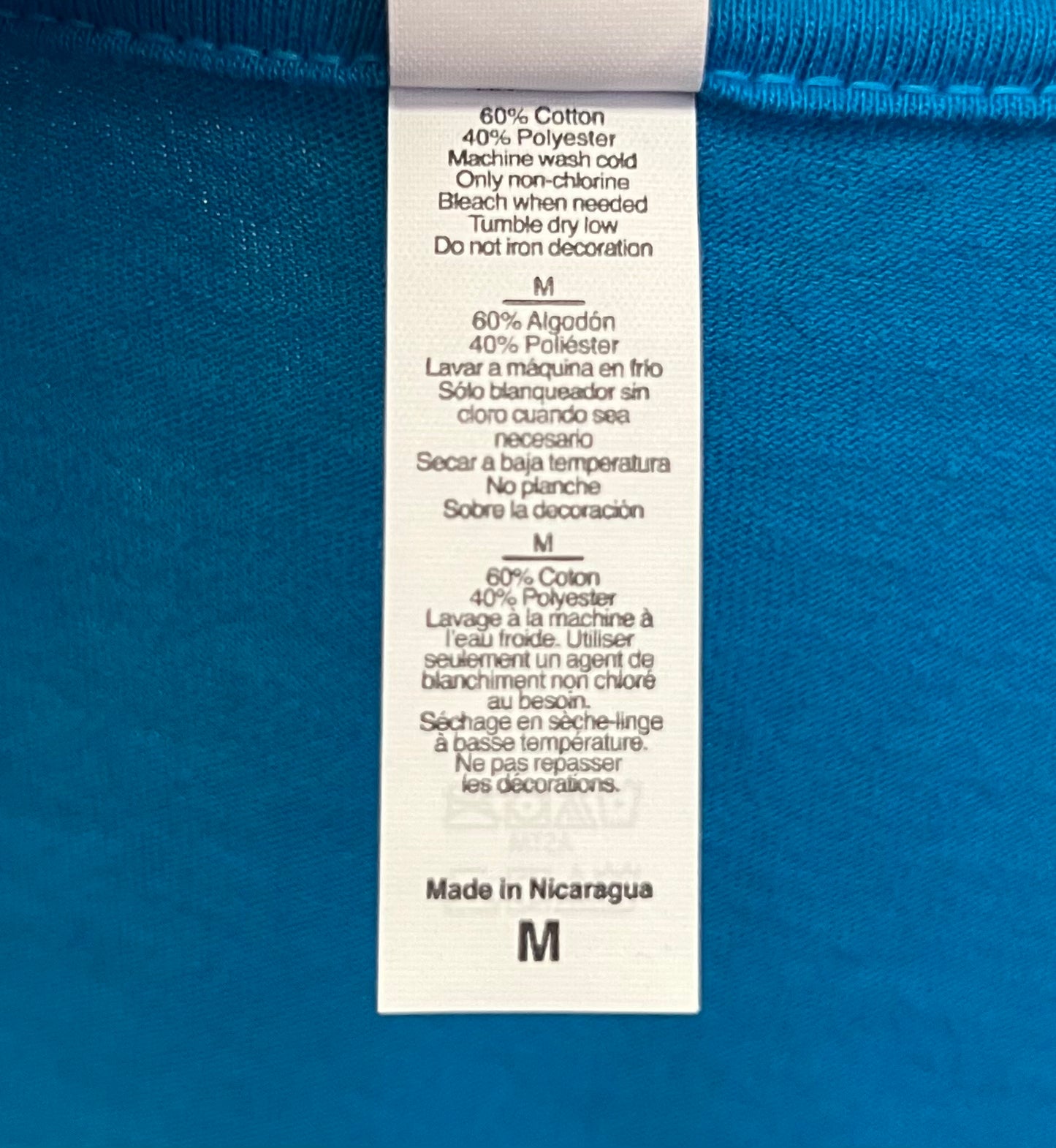 Miami Beach Florida Blue Graphic V Neck Tee Size Medium