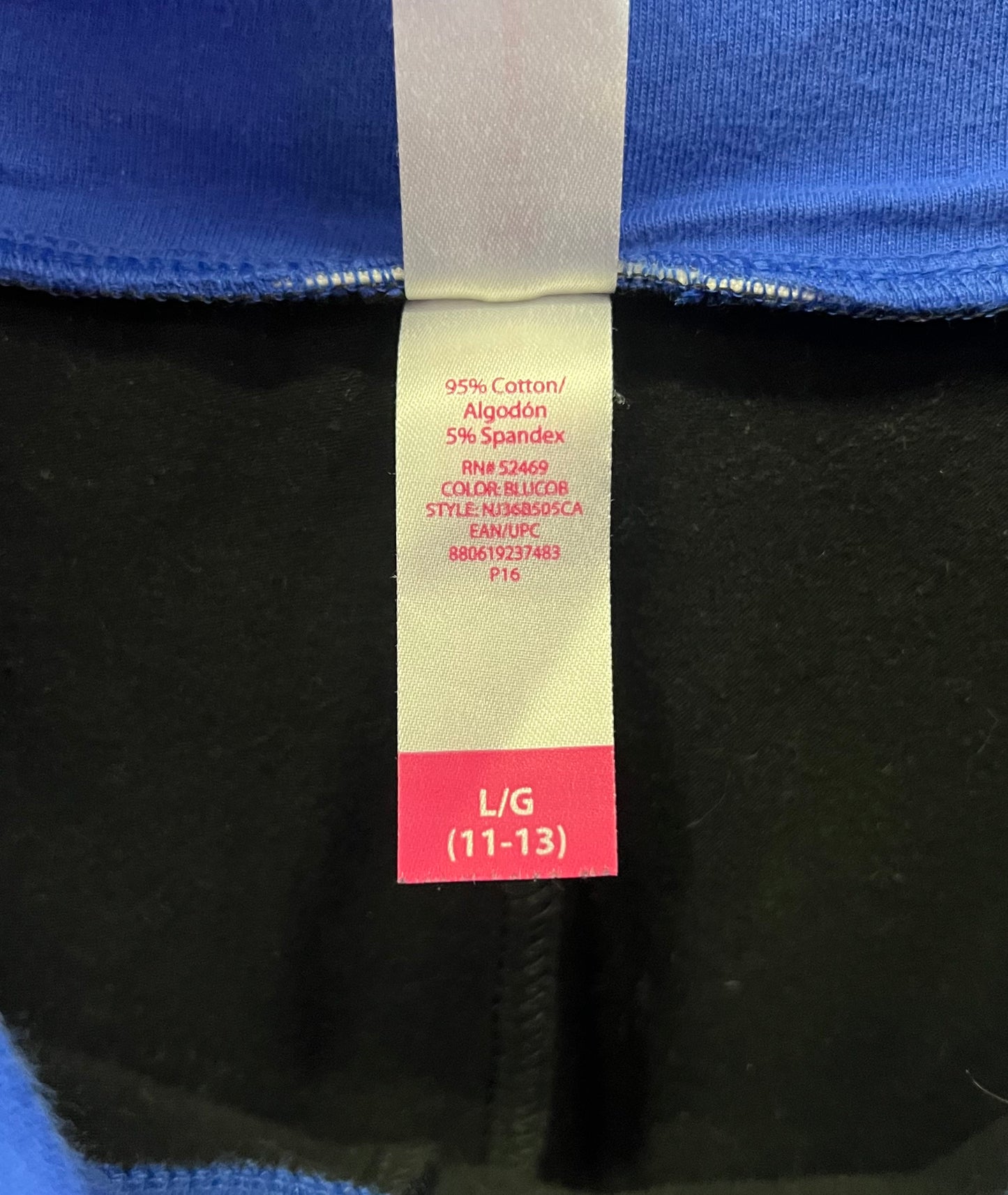 Vintage Y2K McBling Foldover Flare Pants Black & Electric Blue Size L