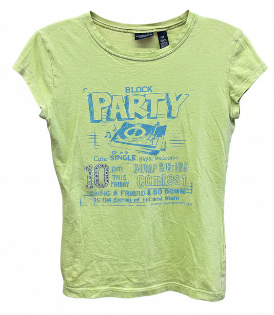 Vintage Y2K American Eagle “Block Party” Graphic Baby Tee Size Small